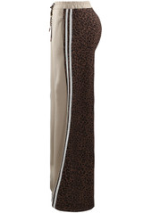 Half Leopard Print Jogger With Stripe