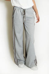 Half Leopard Print Jogger With Stripe