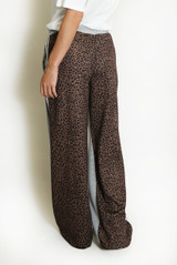Half Leopard Print Jogger With Stripe