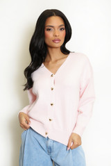 Heart Button Soft Knit Cardigan 