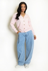 Heart Button Soft Knit Cardigan 