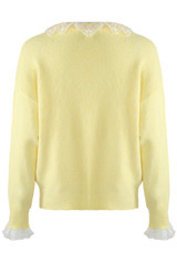Lace Collar And Cuff Soft Knit Jumper