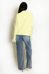 Lace Collar And Cuff Soft Knit Jumper