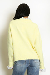 Lace Collar And Cuff Soft Knit Jumper