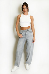 Mid Rise Barrel Leg Jeans