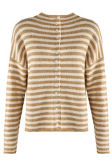 High Neck Striped Cardigan 