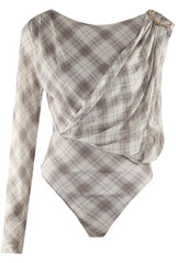 Tartan One Sleeve Bodysuit