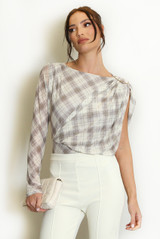 Tartan One Sleeve Bodysuit