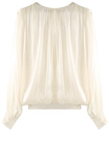 Smock Blouse With Sash Waist Tie