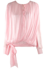 Smock Blouse With Sash Waist Tie