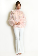Bow Neck Organza Blouse 
