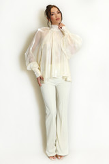 Bow Neck Organza Blouse 