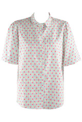Heart Print Short Sleeve Blouse