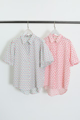 Heart Print Short Sleeve Blouse