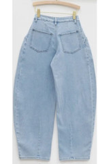 Mid Wash Barrel Jeans