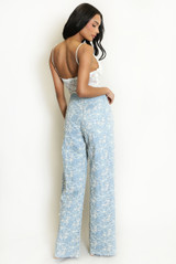Floral Embroidered Light Wash Jeans