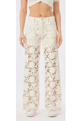 Cream Floral Lace Jeans
