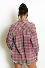 Fuchsia Diamante Embellished Cotton Blouse