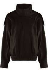 Faux Leather High Neck Jacket