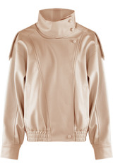 Faux Leather High Neck Jacket