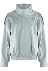 Faux Leather High Neck Jacket