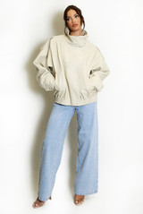 Faux Leather High Neck Jacket