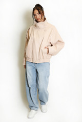 Faux Leather High Neck Jacket