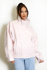 Vinyl High Neck Oversized Jacket