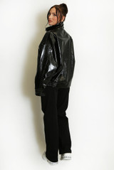 Vinyl High Neck Oversized Jacket