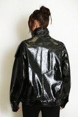 Vinyl High Neck Oversized Jacket