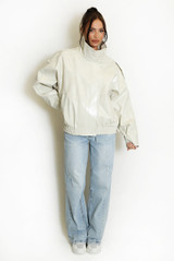 Vinyl High Neck Oversized Jacket