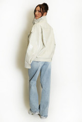Vinyl High Neck Oversized Jacket