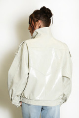 Vinyl High Neck Oversized Jacket