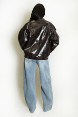 Vinyl High Neck Oversized Jacket
