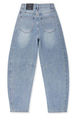Blue Mid Wash Barrel Jeans