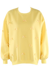Bow Trim Crew Neck Sweatshirt
