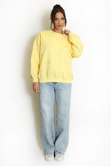 Bow Trim Crew Neck Sweatshirt