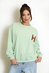 H Motif Crew Neck Sweatshirt