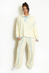 Contrast Sweatshirt And Trouser Set