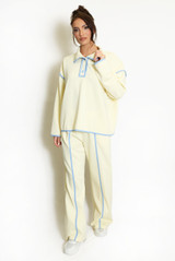 Contrast Sweatshirt And Trouser Set