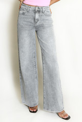 Straight Leg Jeans With Pink Diamante Insert