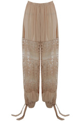 Lace Tie Cuffs Balloon Pants