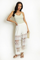 Sheer lace Balloon Trouser With Tie Cuff 