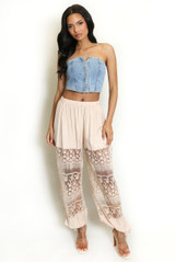 Sheer lace Balloon Trouser With Tie Cuff (PRE-ORDER)