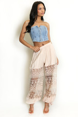 Sheer lace Balloon Trouser With Tie Cuff (PRE-ORDER)