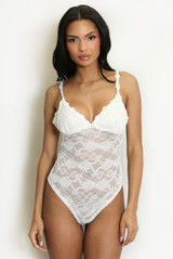 Sheer Floral Lace Bodysuit 