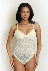 Sheer Floral Lace Bodysuit 