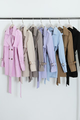 Short Trench Coat With Belt