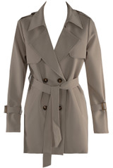 Short Trench Coat With Belt