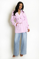 Short Trench Coat With Belt